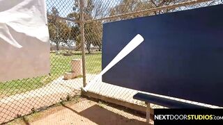 Blain O'Connor & Collin Merp play with their meat bats