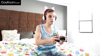 Gamer Stepson Rides Stepdad's Black Cock