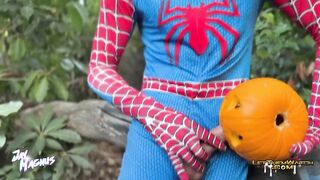 Almost Caught ! Fucking Pumpkin Outside Spiderman