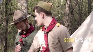 Hot Bearded Scout Master Shows New Recruit His Big Dick