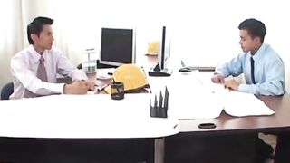 Two cock hungry Latino twinks screwing at the office