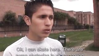 Latin skater Juan Carlos wanks his dick