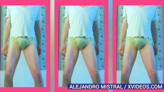 While dancing, the tip of Mistral Alejandro's cock came off