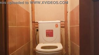 Sasha Earth fuck herself ass toy in the toilet masturbation