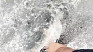 foot fetish on the beach with sand