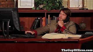 Gay officesex hunk assfucked by his boss