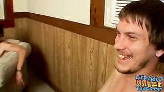 Straight friends jerking off and cumming