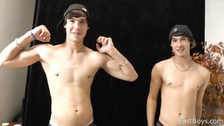 Aston twins - Czech this out, we have done it again!! We have twins and they are cute as a button! Watch them to show off, flex, and finally jerk off their dicks just for you! More to come !