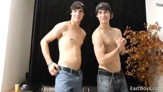 Aston twins - Czech this out, we have done it again!! We have twins and they are cute as a button! Watch them to show off, flex, and finally jerk off their dicks just for you! More to come !