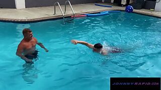 Johnny has got the hots for his new swimmin coach, Silver fox Matthew Figata, after a dip in the pool they take it to a hotel room. Things heat up quickly and the flip fuck is epic!