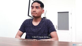 Economics University Student Gets His Tight Asshole Fucked For Cash At A Job Interview