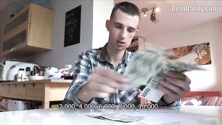 DEBT DANDY 271 - Nerdy Twink In A Plaid Shirt Couldn't Say No To A Big Cash Offer