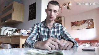 DEBT DANDY 271 - Nerdy Twink In A Plaid Shirt Couldn't Say No To A Big Cash Offer