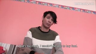 DEBT DANDY 242 - Twink Gets On His Knees And Starts Sucking Cock In POV