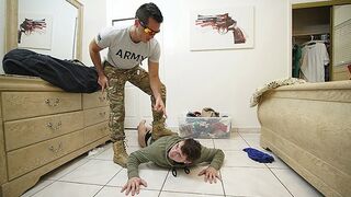 Dominative Army Stud Ryan Pitt Deepthroats His Tied Up Step Brother Michael Boston - BrotherCrush