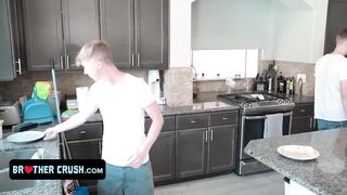 Brother Crush - Innocent Cute Boy Gets Tricked By His Older Stepbrother To Take His Big Dick