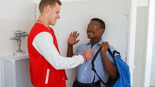 Class Bully Humps Sexy Black Nerd In The Restrooms For Refusing To Give Him His Homework