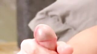 Cute UK amateur Josh lubes up his dick for masturbation