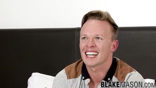 Inked jock MJ Mihangel interviewed jerking off and cumshot