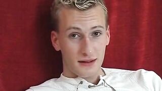 Skinny euro twink is solo masturbating for an audition