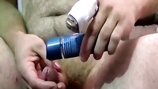 Handsome amateur Jeremy raw breeds mature man after blowjob