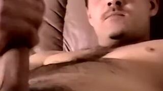 Dashing amateur with big cock masturbates and cums fat loads