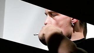 Chain smoking homosexual Jony passionately masturbates solo