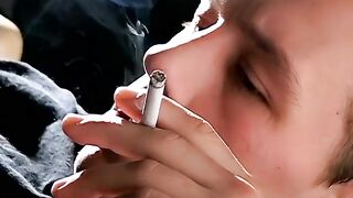 Chain smoking homosexual Jony passionately masturbates solo