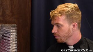 Sinful twink bareback drilled by priest in confession booth