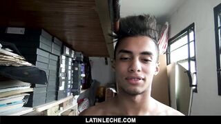 Latin Boy with Braces take messy facial