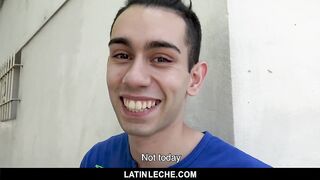 Latin boy bottoms for the first time for camera man’s cock