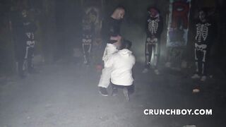 Amazing porn fuck bareback in the night in HALLOWEEN during