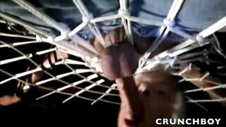 hard BDSM sex in backroom with bongage and spanking