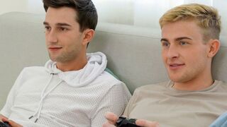 Two Cute Twink Boy Step Brothers Have Sex During Video Game