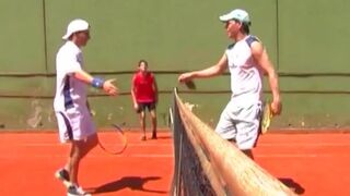 Young Euro guys fucking hard after their tennis match