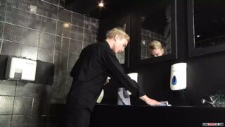 Europeans Mickey Taylor and Jonny Castle anal fuck in toilet