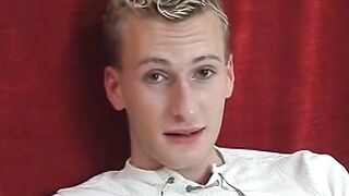 Skinny euro twink is solo masturbating for an audition