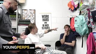 Young Perps - Nerdy Boy Fulfills His Dream Of Sucking Two Dicks At The Same Time In The Backroom