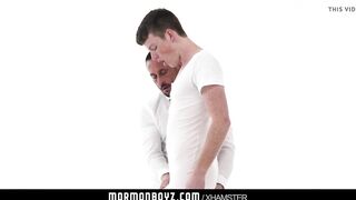 Muscle daddy priest leader barebacks Mormon boy in rirual