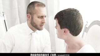 Boyz-Older priest masturbates nervous young Mormonboy