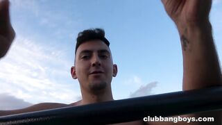 Club Spanish Twink Fucking on the Beach POV