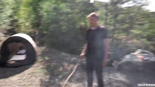 Lonely Camper Goes From Cooking A Sausage To Sucking & Riding One In His Tent For