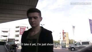 Cute Twink Is Offered Money To Satisfy Dude's Pleasures