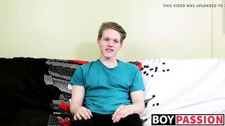 Blond twink with fat ass interviewed and dicked down raw