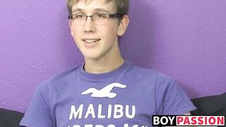 Jockstrap glasses twink Tommie Reed hot solo masturbation