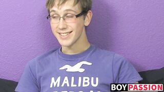 Jockstrap glasses twink Tommie Reed hot solo masturbation