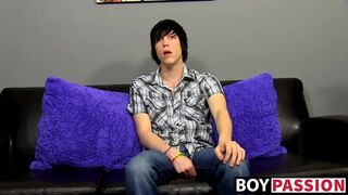 Emo fingers his ass and masturbates after being interviewed