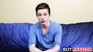 Adorable twink guy Nico Michaelson gets horny and wanks it