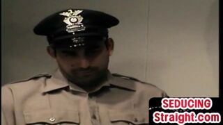 Sturdy straight cop cock sucked and tugged by mature