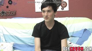 Twink interviewed before he strips and works his ass